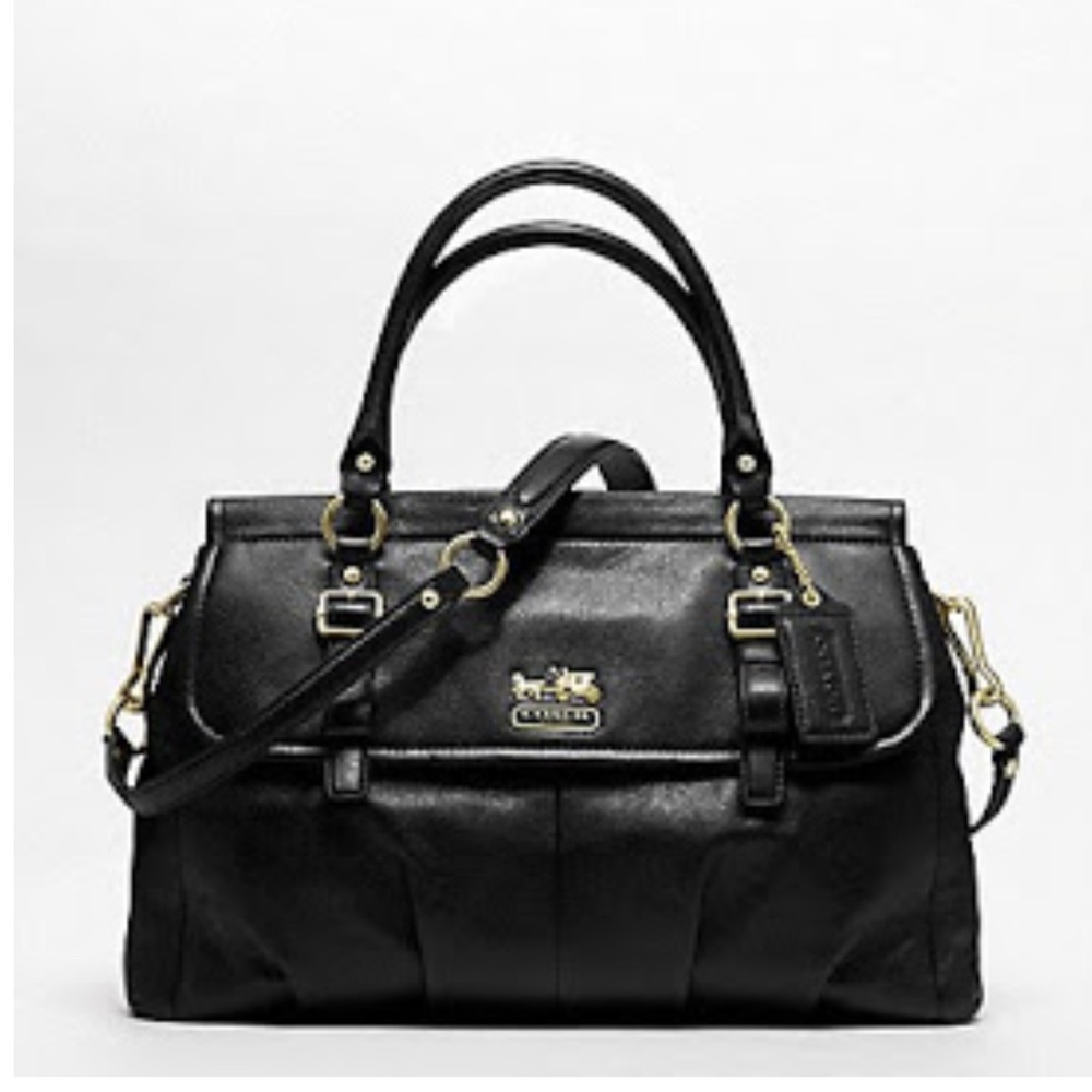 Coach Black Satchel with Gold Hardware